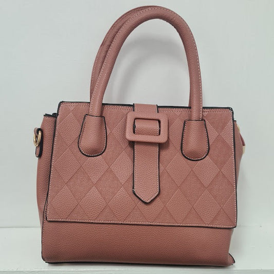 2pc Large Dark Pink Leather Handbag
