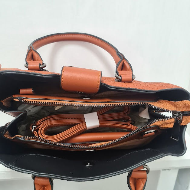 3pc Light Brown Handbag