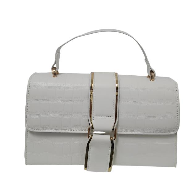 Large  Stone Pattern White Handbag