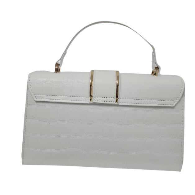 Large  Stone Pattern White Handbag