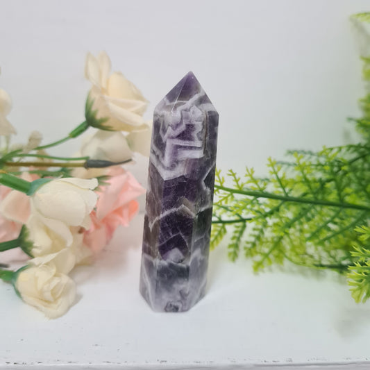 Chevron Amethyst Gemstone Point