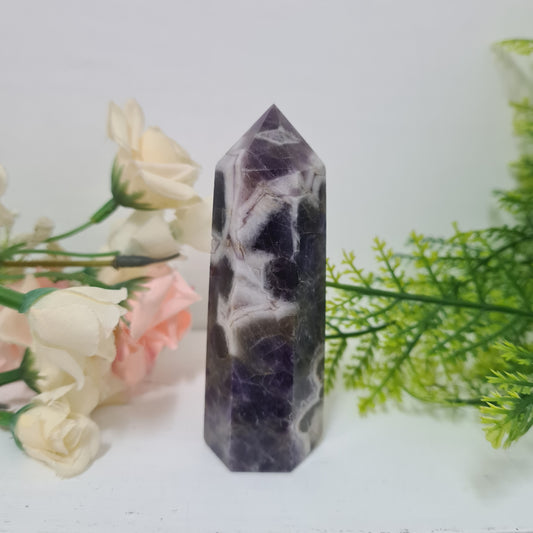 Chevron Amethyst Gemstone Point