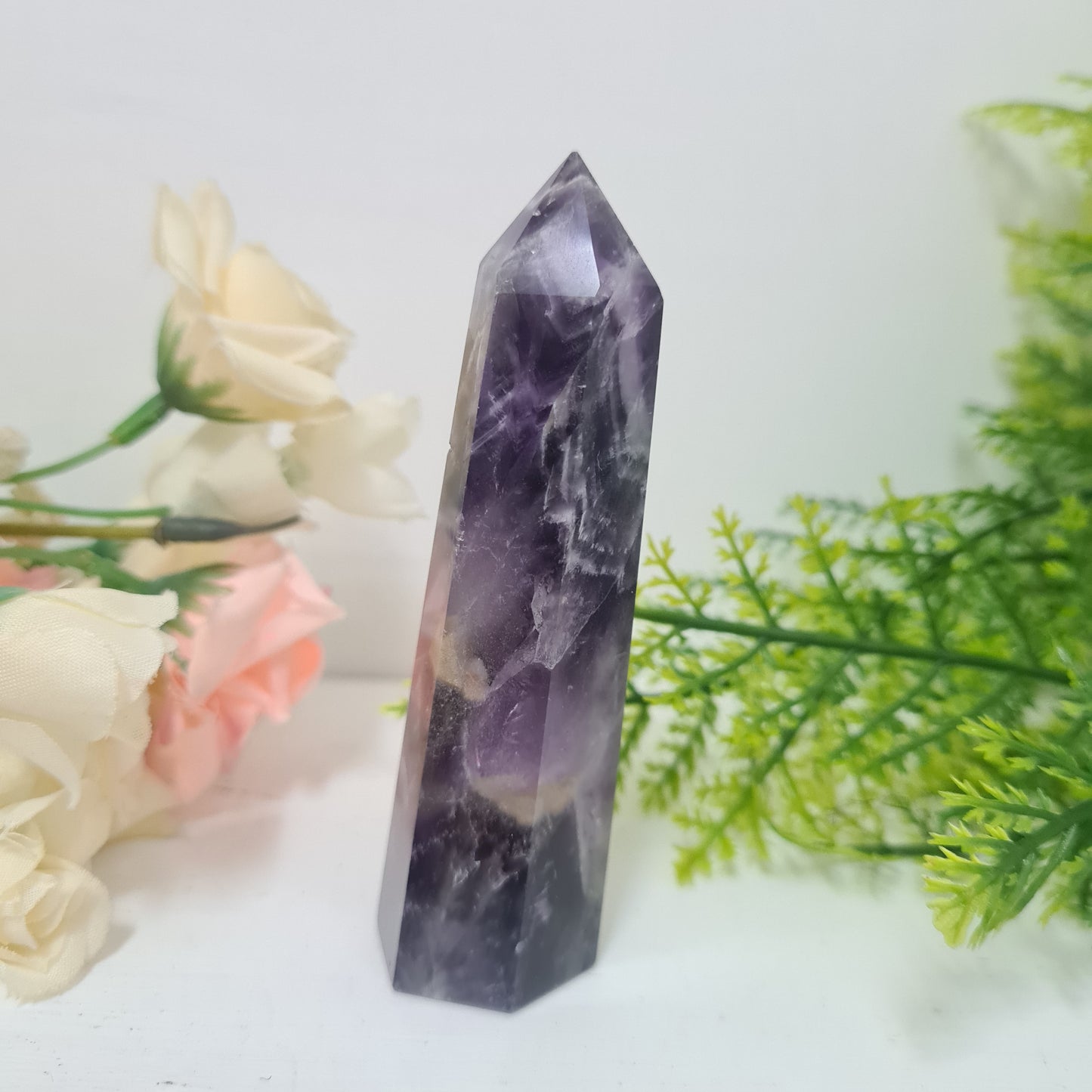 Chevron Amethyst Gemstone Point