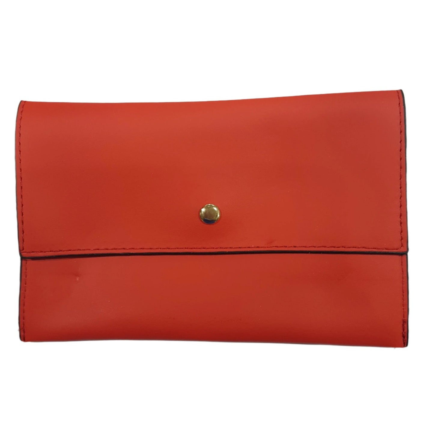 2 pc Large Red Leather Handbag With Triangle Pattern.