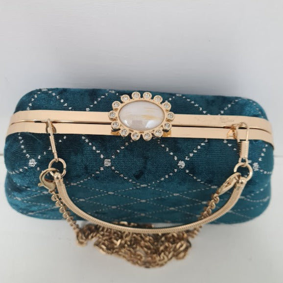 Green Velvet Clutch Purse.
