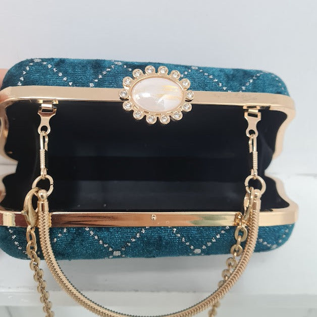 Green Velvet Clutch Purse.