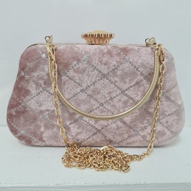 Pink Velvet Clutch Purse.