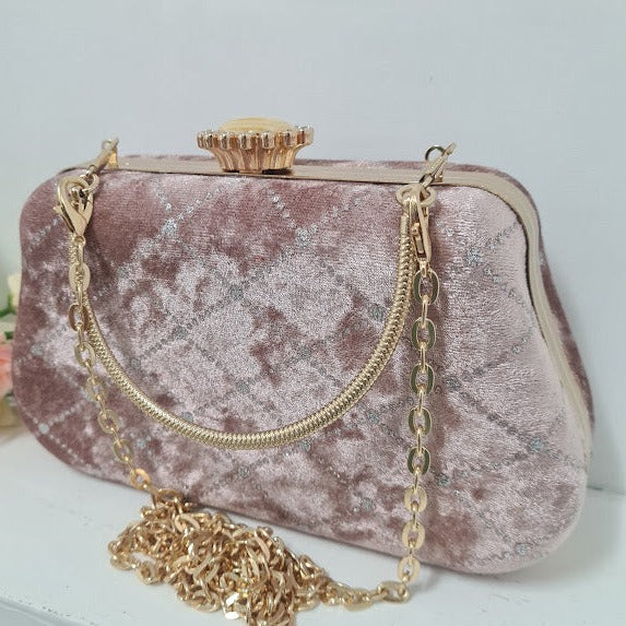 Pink Velvet Clutch Purse.