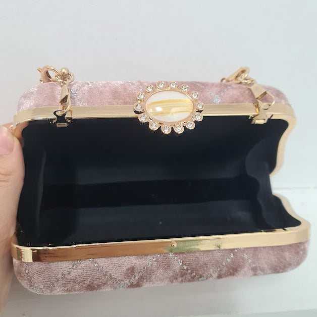 Pink Velvet Clutch Purse.