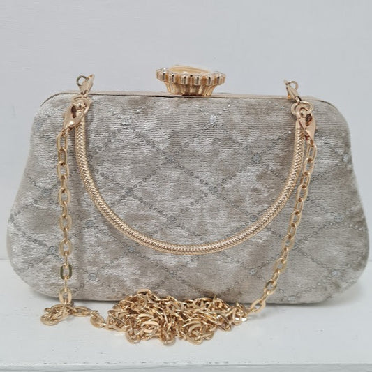 Grey Velvet Clutch Purse.