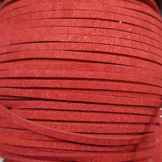 1M 3mm Red Faux Suede Cord