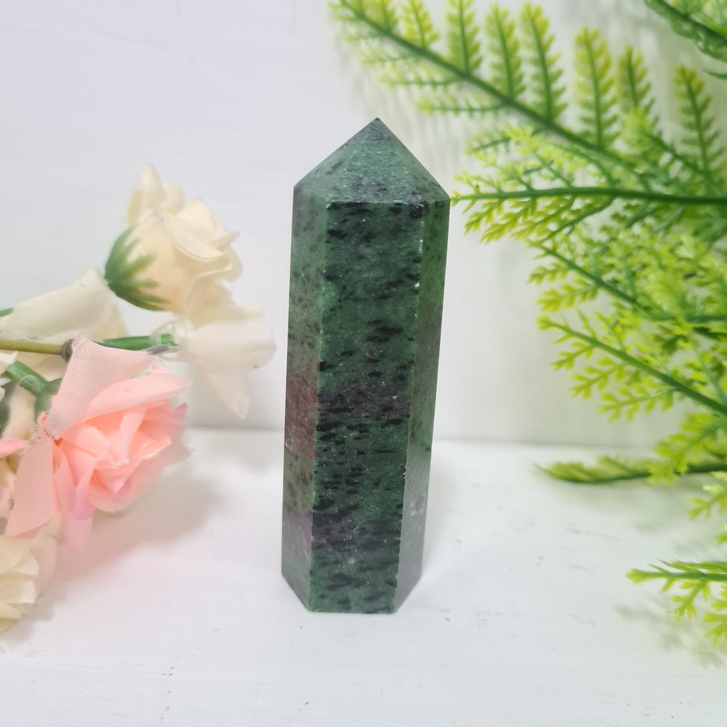 Ruby in Zoisite Gemstone Point