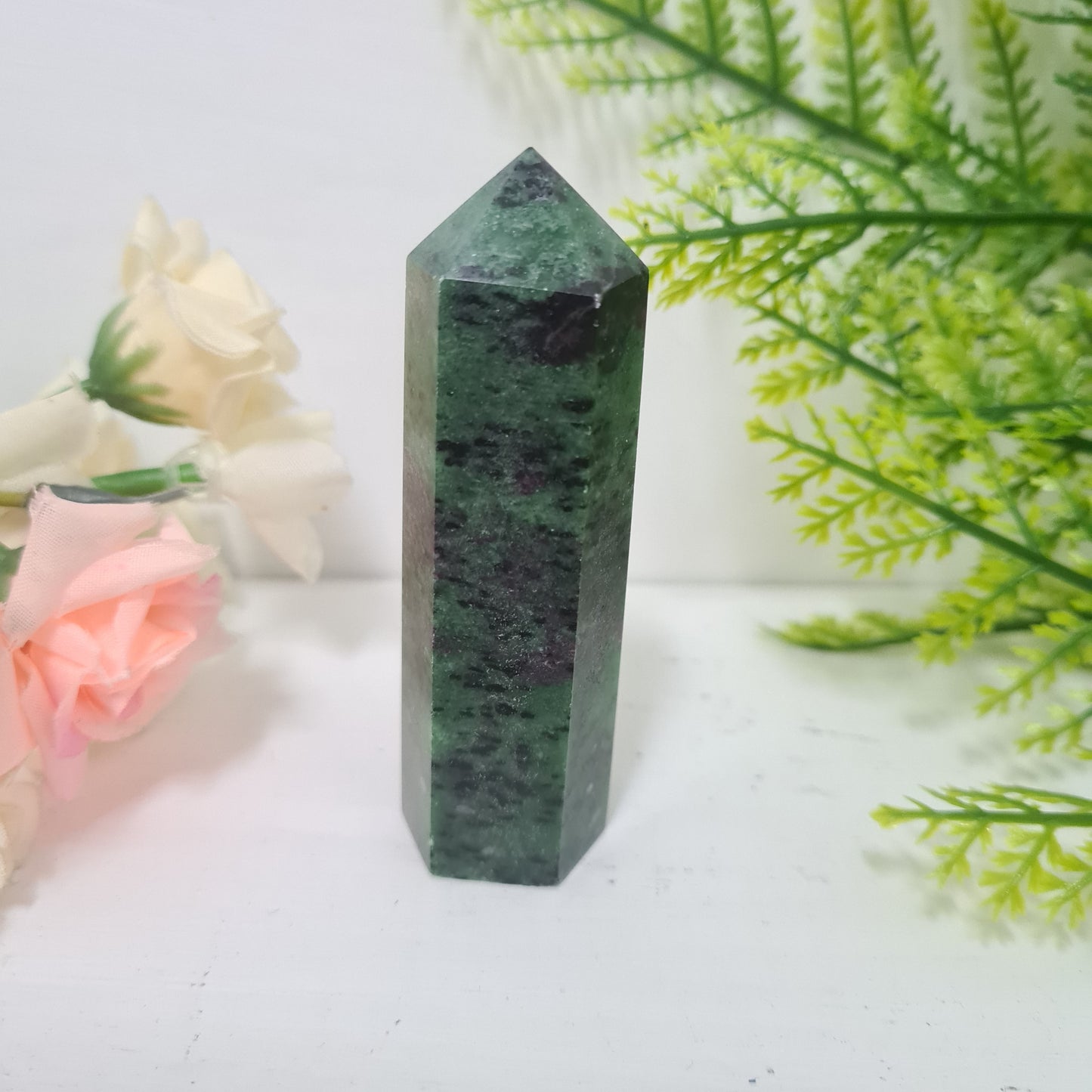 Ruby in Zoisite Gemstone Point