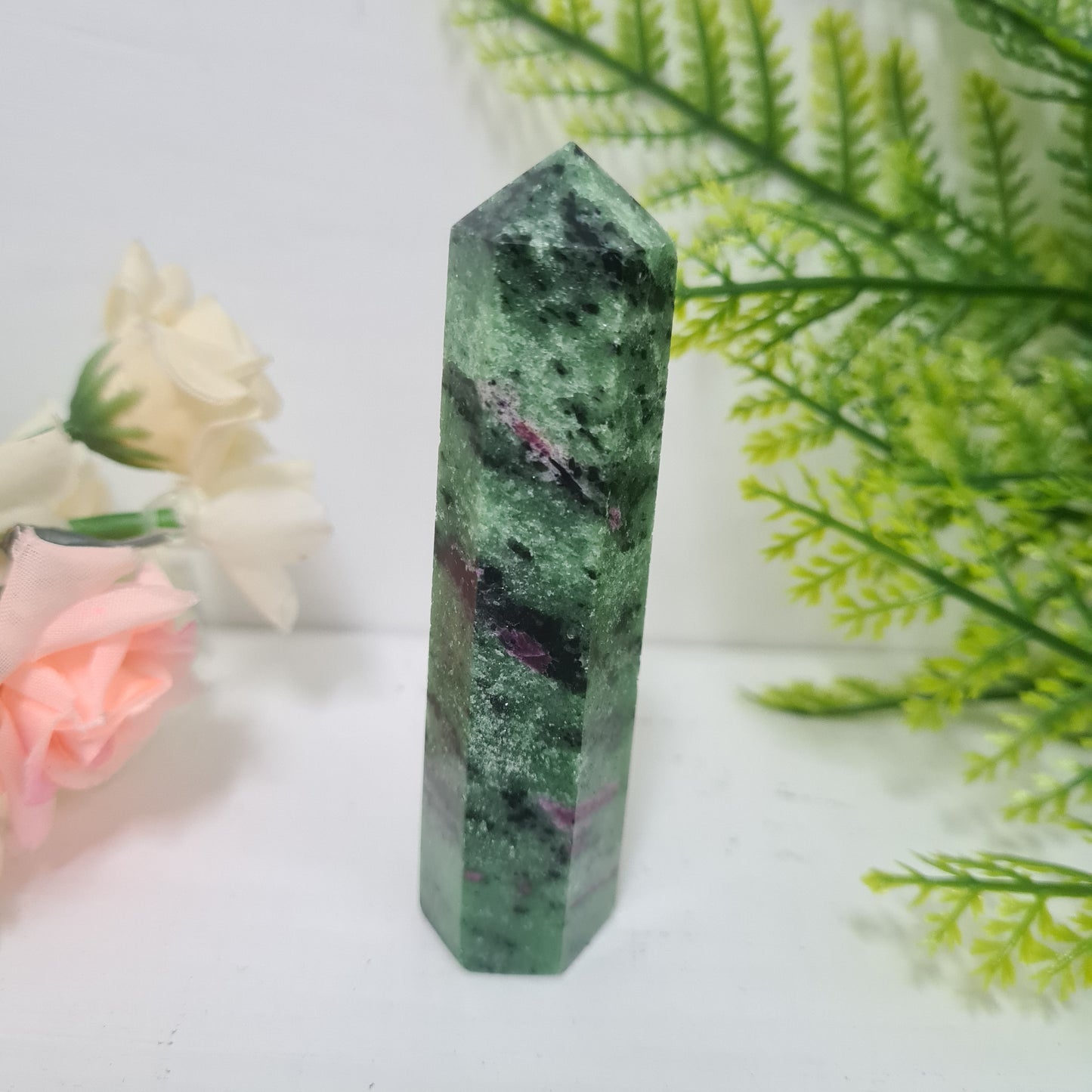 Ruby in Zoisite Gemstone Point