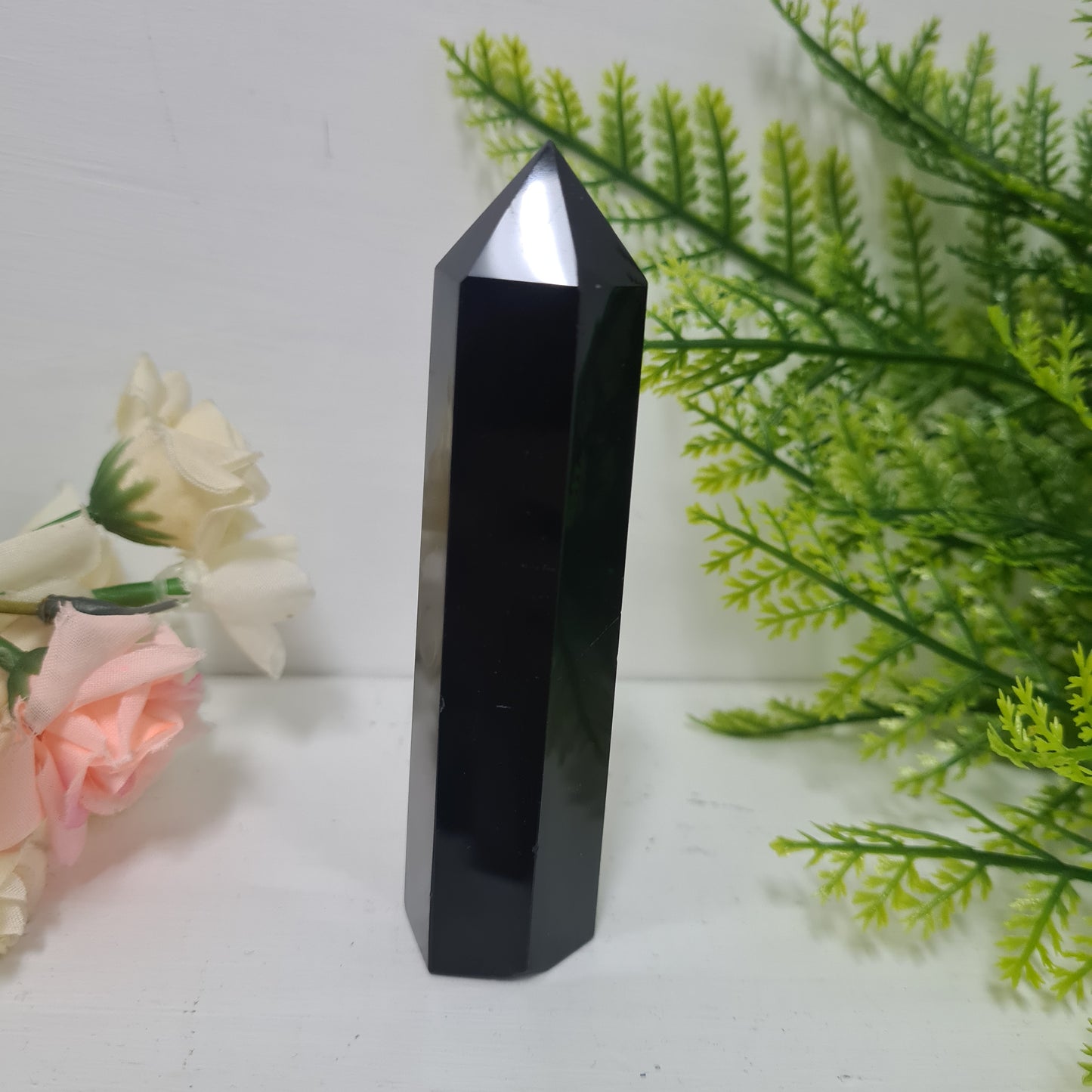 Black Agate Gemstone Point