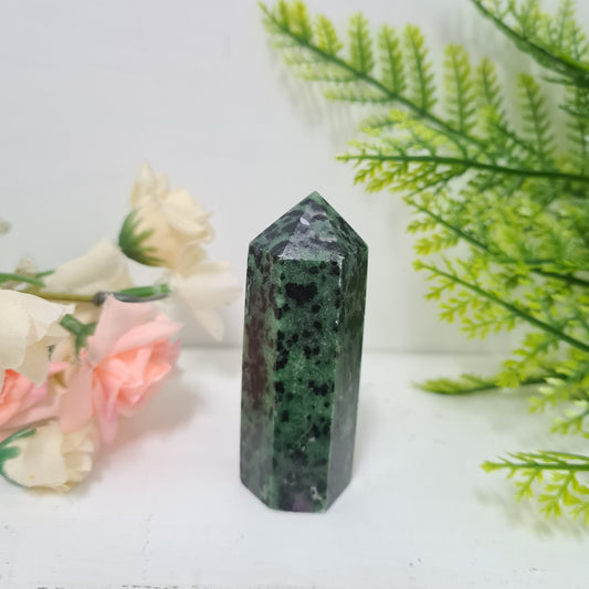 Ruby in Zoisite Gemstone Point