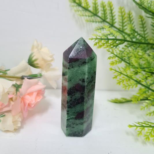 Ruby in Zoisite Gemstone Point
