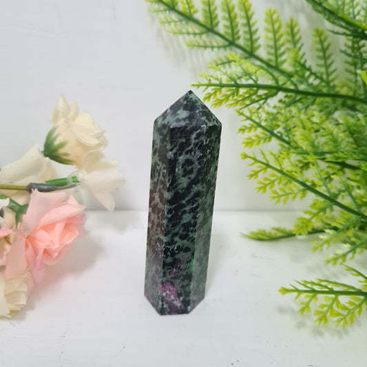 Ruby in Zoisite Gemstone Point