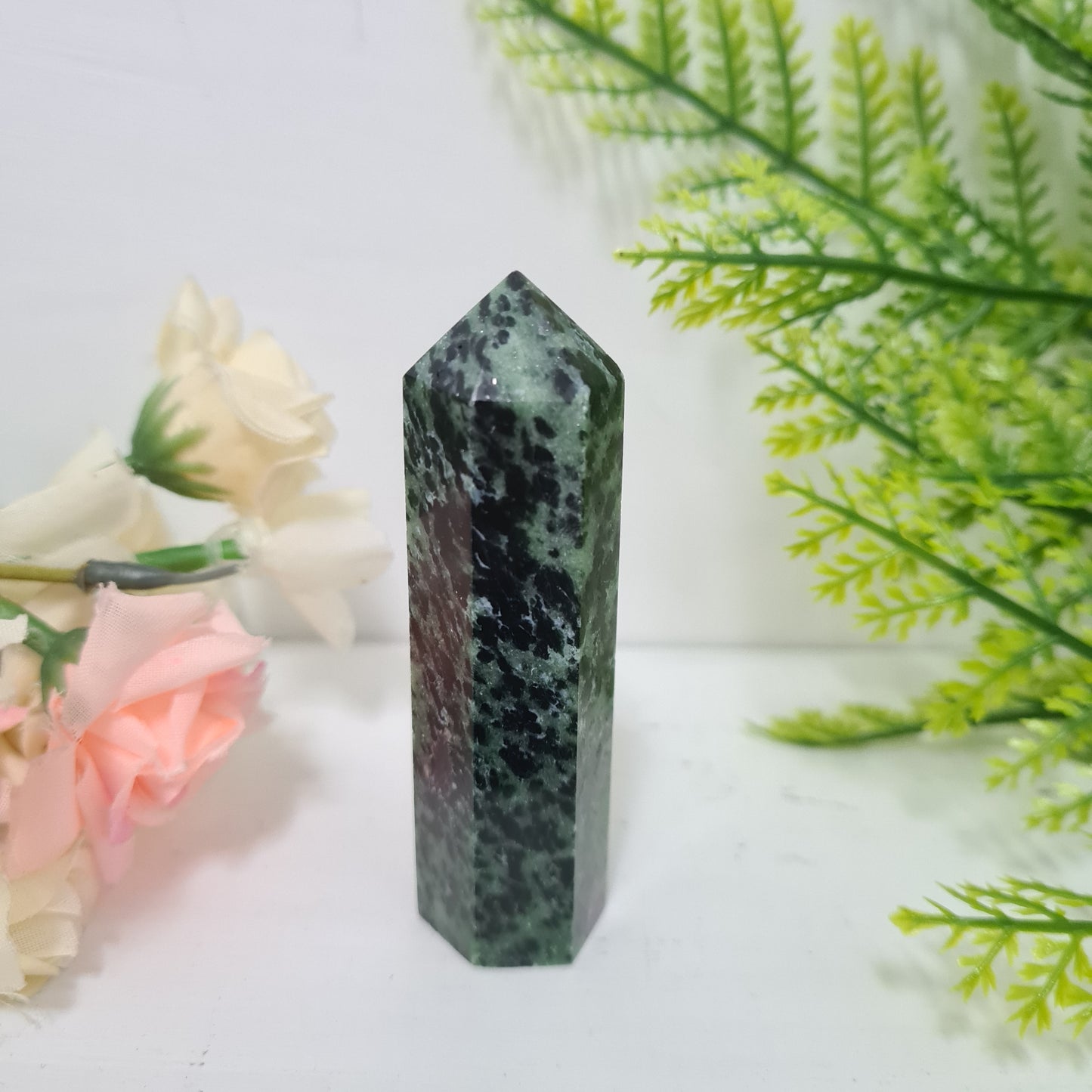 Ruby in Zoisite Gemstone Point