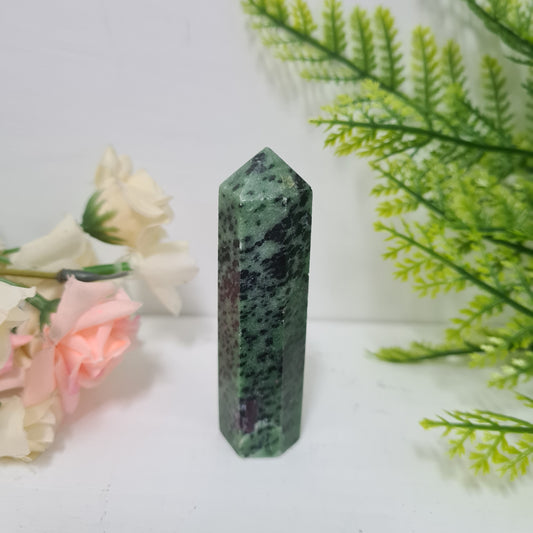 Ruby in Zoisite Gemstone Point