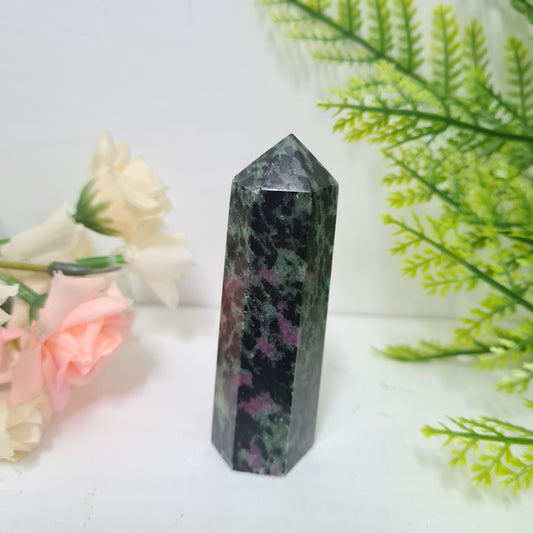 Ruby in Zoisite Gemstone Point