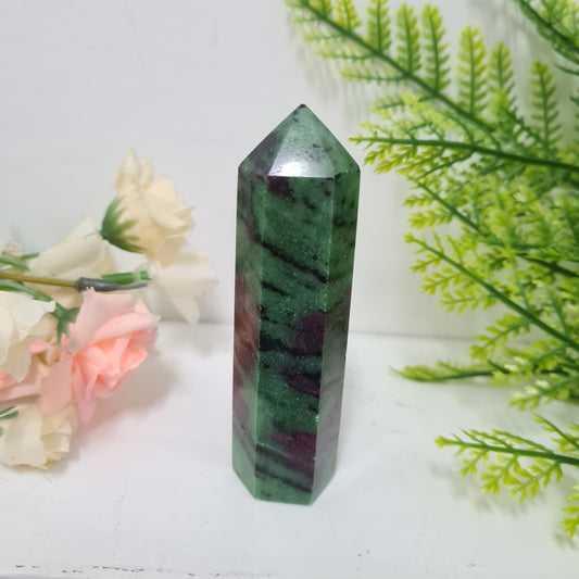 Ruby in Zoisite Gemstone Point