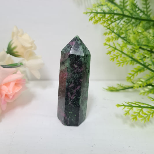 Ruby in Zoisite Gemstone Point