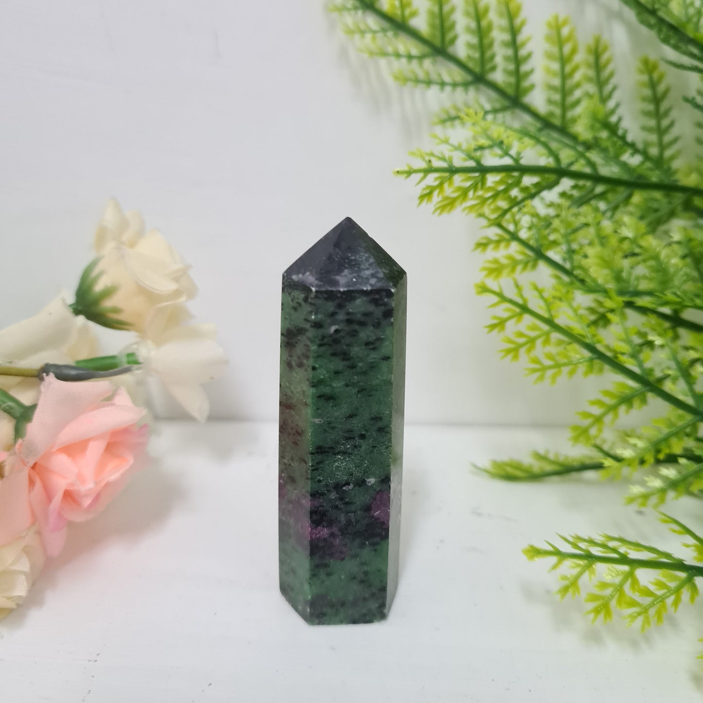 Ruby in Zoisite Gemstone Point
