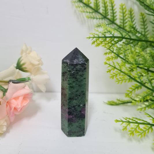 Ruby in Zoisite Gemstone Point
