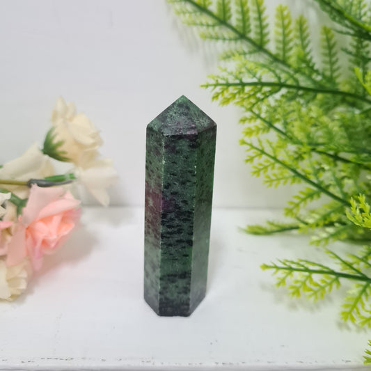Ruby in Zoisite Gemstone Point