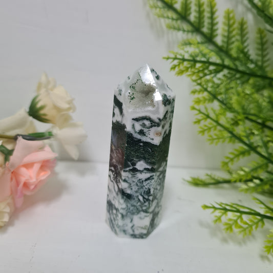 Moss Agate Gemstone Point