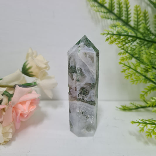 Moss Agate Gemstone Point