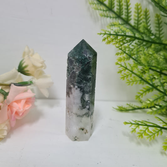 Moss Agate Gemstone Point