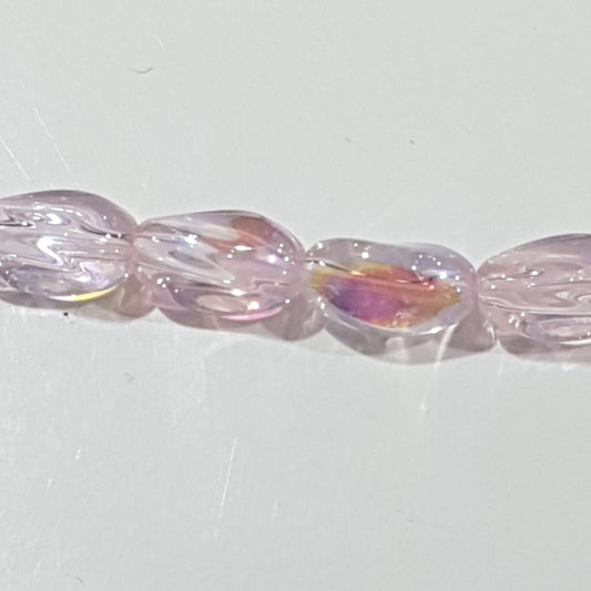 10mm Pink Glass Nugget Beads