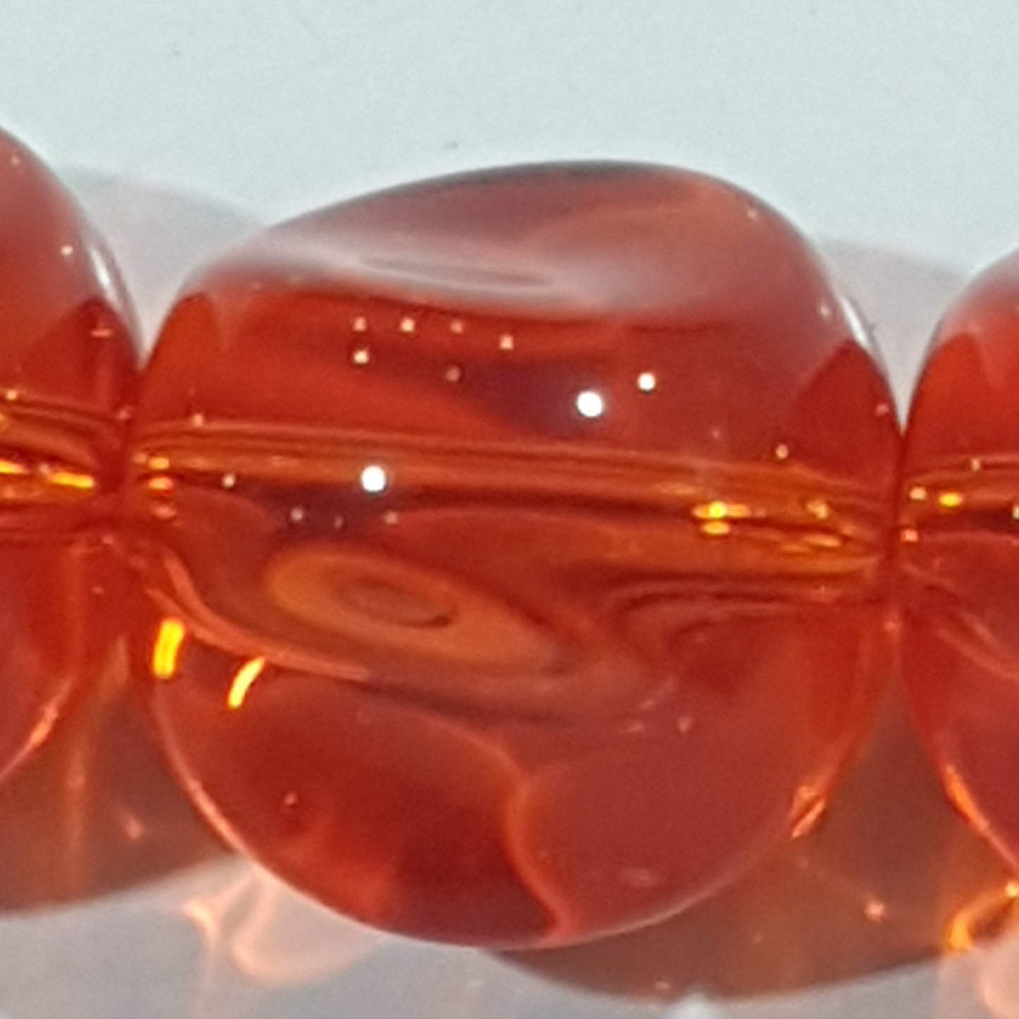 9mm Red Glass Nugget Beads