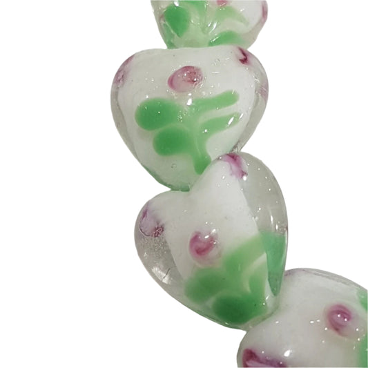 16mm Heart Lampwork Bead