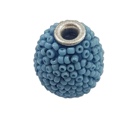12pc Blue Beaded Kashmiri Beads