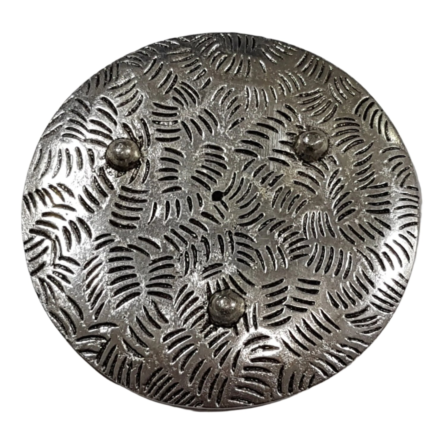 White Metal Round OM Incense Holder