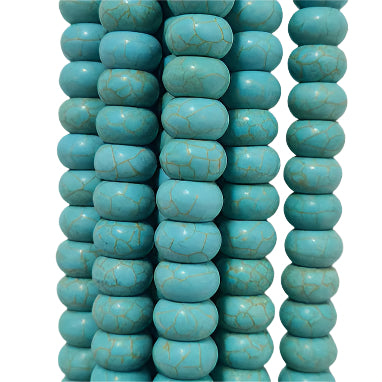 Blue Howlite Donut Beads