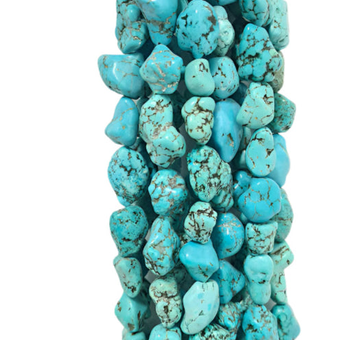 Large Blue Howlite Beads