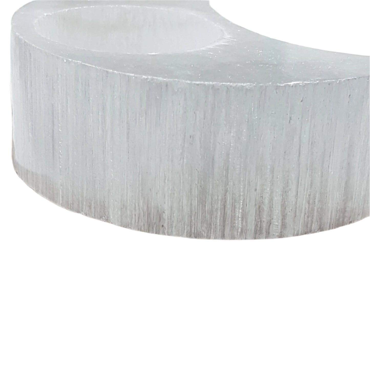 Selenite Moon Tealight Candle Holder