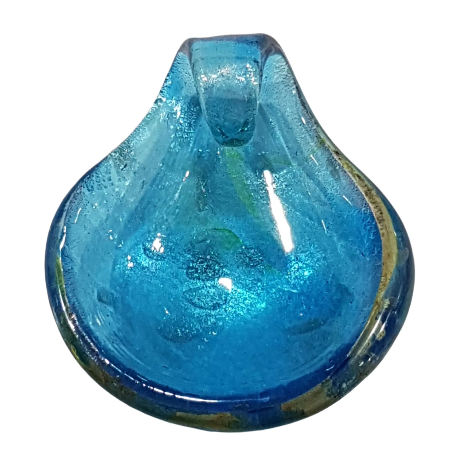 Large Light Blue & Grey Lampwork Glass Pendant