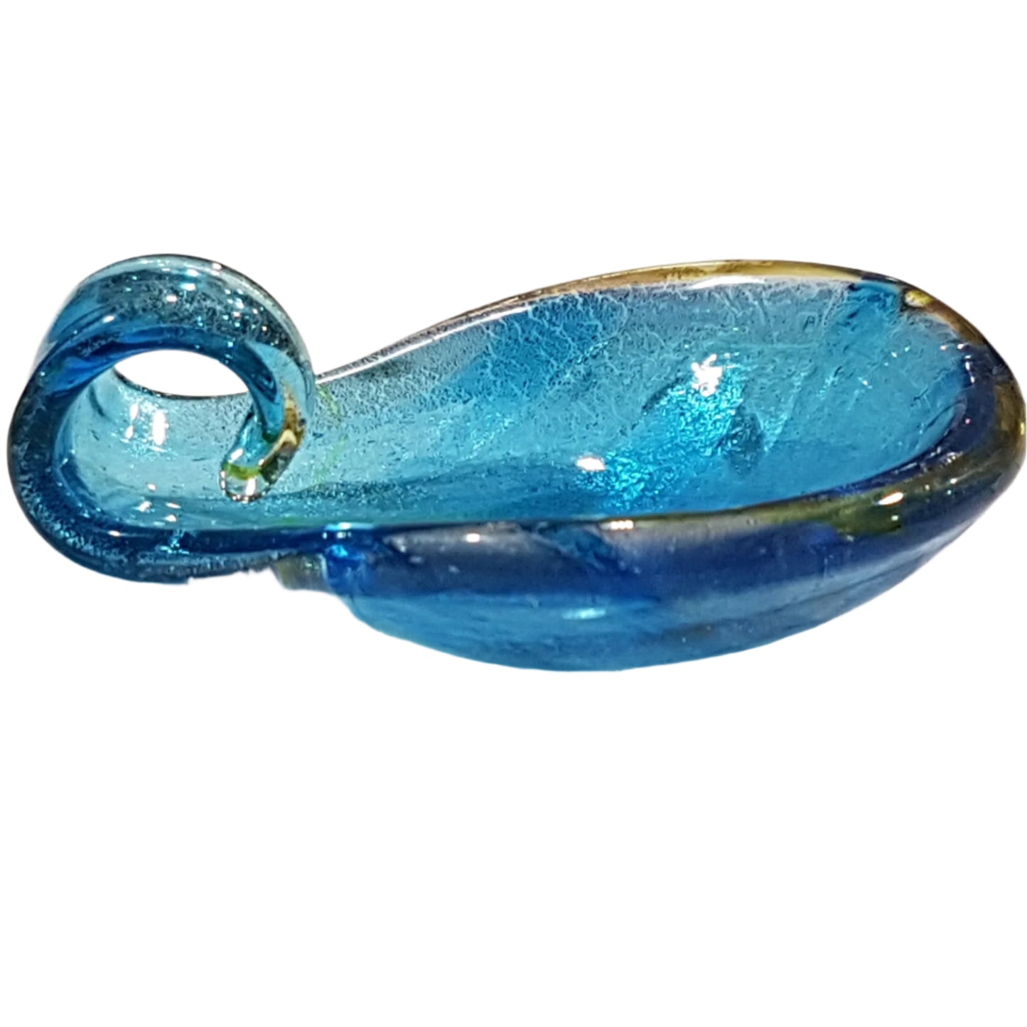 Large Light Blue & Grey Lampwork Glass Pendant