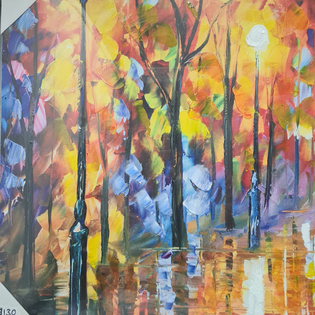 Oil Painting - Walking In The Rain