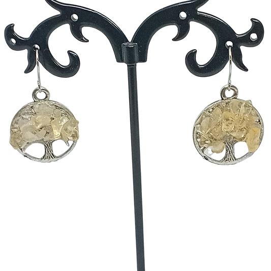 Citrine Tree Of Life Earrings