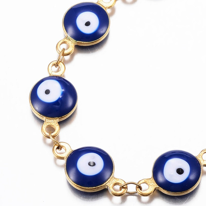 18K Gold Plated Stainless Steel Evil Eye Bracelet