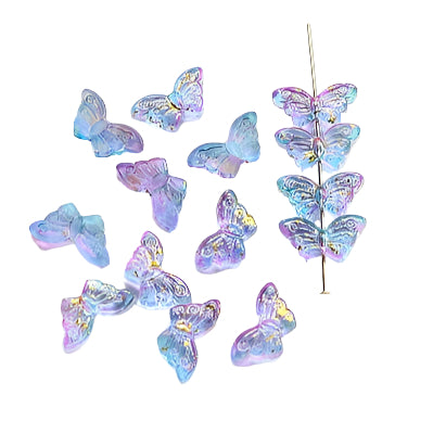 20pc Two Tone Butterfly Beads With Gold Foil