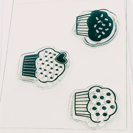 Trio Of Cupcakes Silicone Clear Stamps