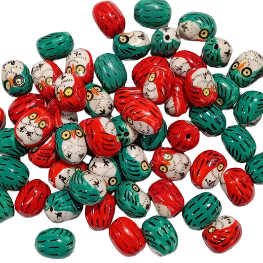 SALE! 60pc Clay Owl Beads