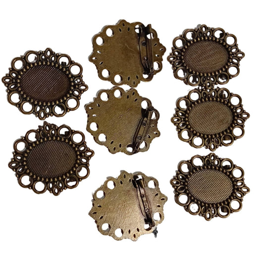 SALE! 8pc Cabochon Brooches